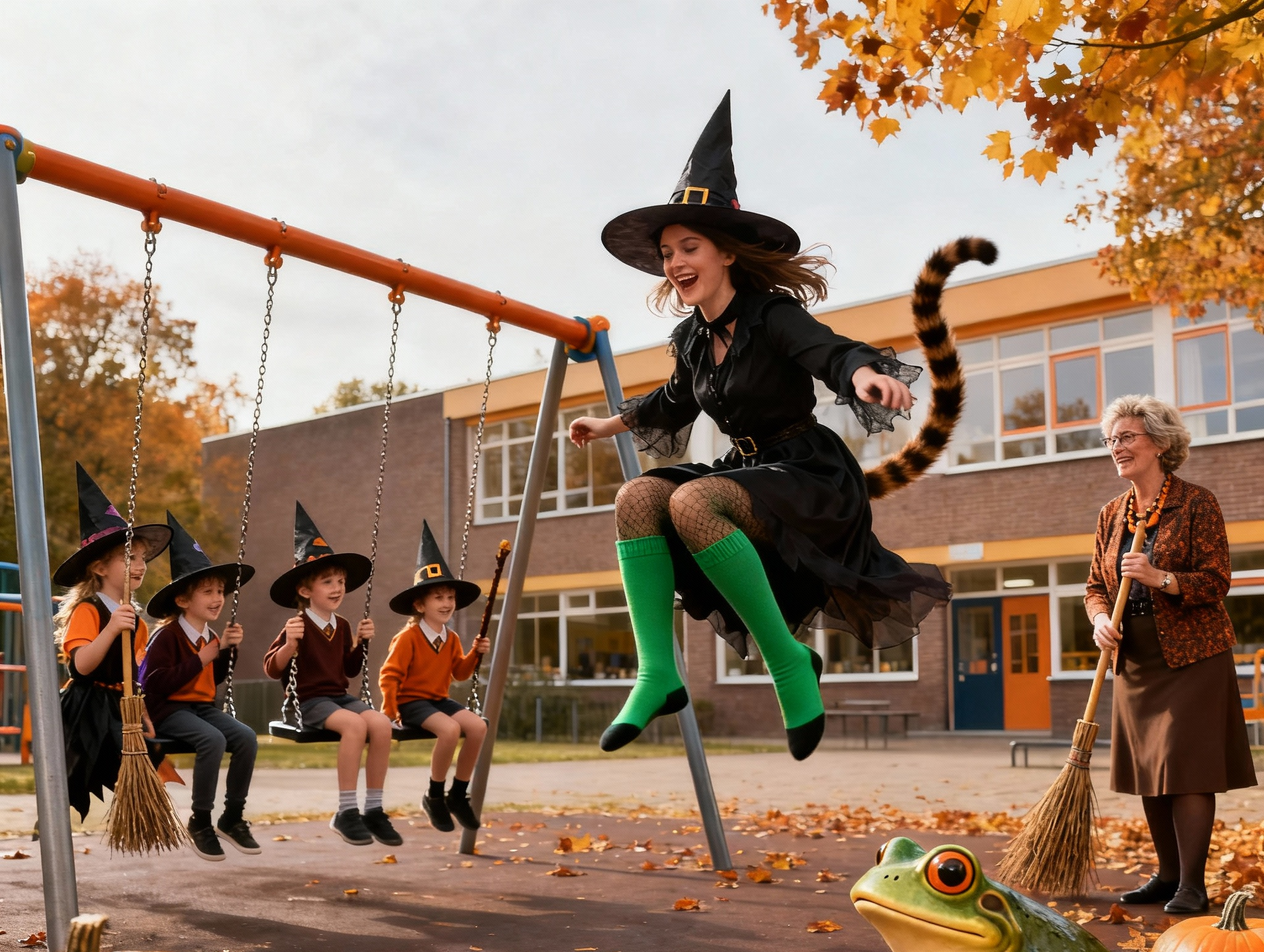 Heksenspinsels op het schoolplein